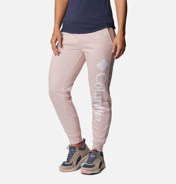 Columbia Logo Trail Pants Pink For Women's NZ53210 New Zealand